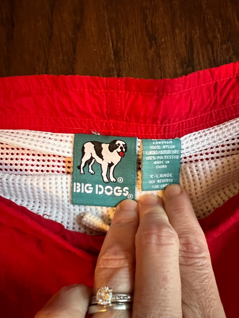 Big Dogs Red Men’s Swim Trunks - Picture 3 of 7